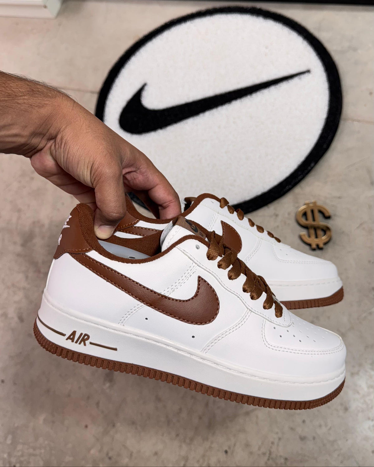 Tênis Unissex Nike Air force 1 Branco Caramelo Premium