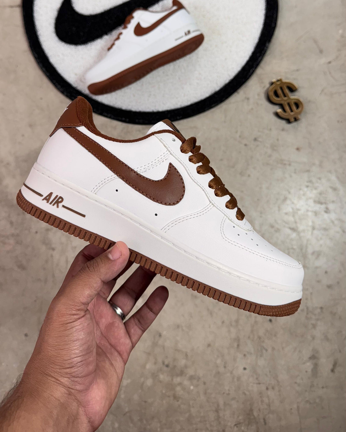 Tênis Unissex Nike Air force 1 Branco Caramelo Premium
