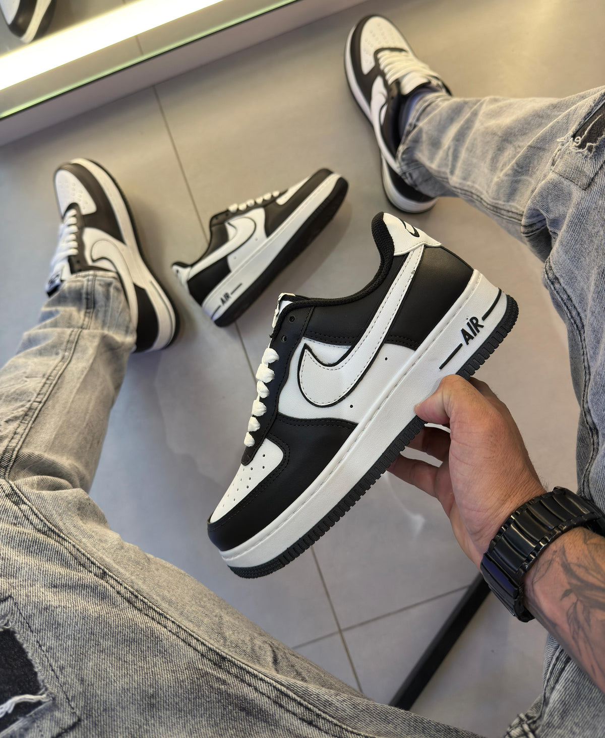Tênis Masculino Nike Air Force 1 Panda Premium